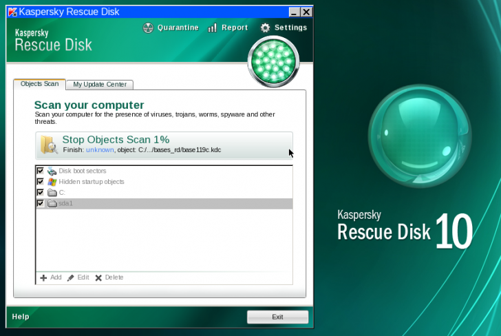 โปรแกรม Kaspersky Rescue Disk ช่วยบูต และ ช่วยสแกนไวรัส
