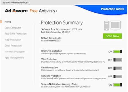 โปรแกรมสแกนไวรัส Ad-Aware Free Antivirus+ กำจัด Spyware Adware